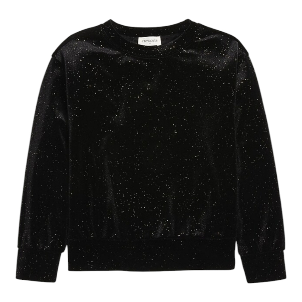 Crewcuts Girls Velvet Sparkle Crewneck Sweatshirt Size 6/7